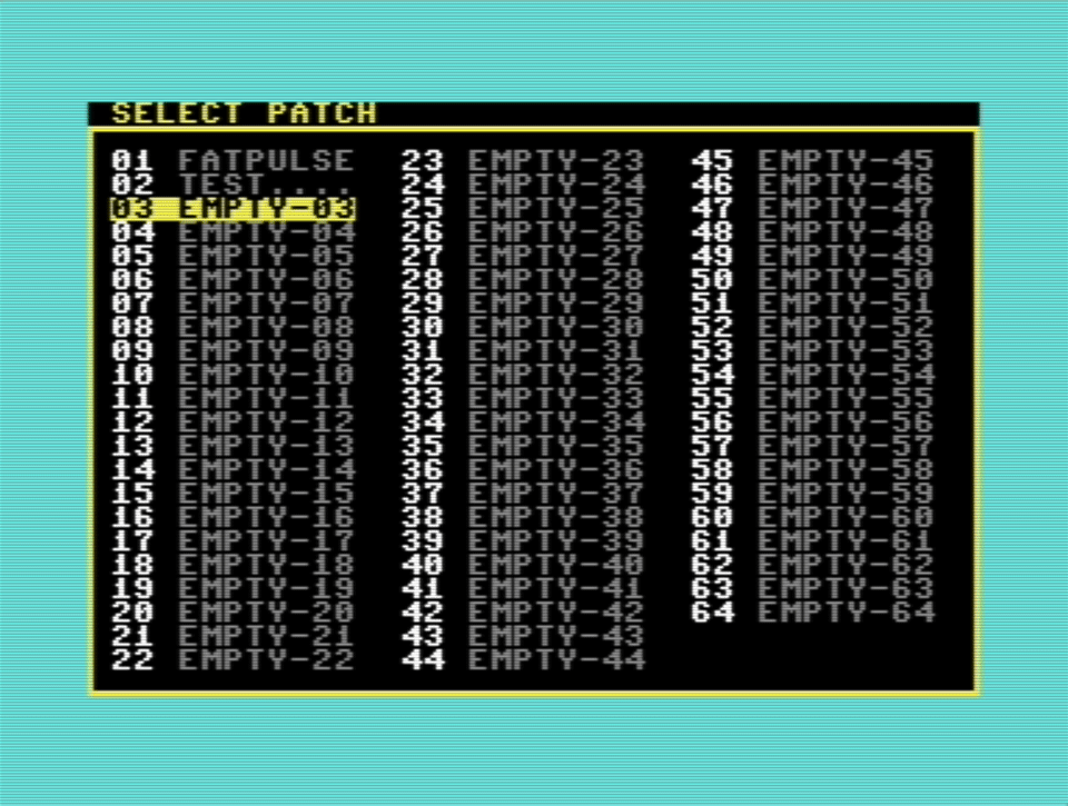 Screenshot - Patch selector